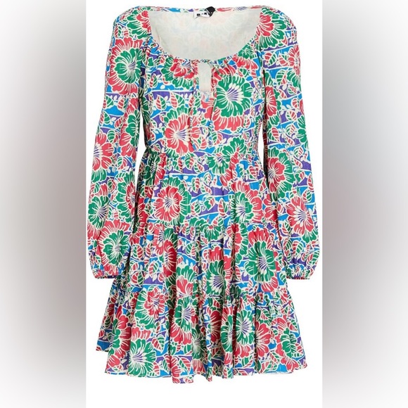 RIXO LONDON ROXY FLORAL PRINT LONG SLEEVE MINI DRESS SMALL - Picture 4 of 7
